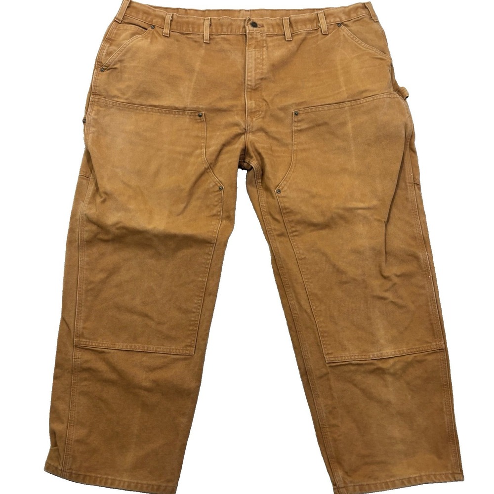 Carhartt Double Knee Carpenter Jeans Mens 48X30 Brown Workwear Utility B136